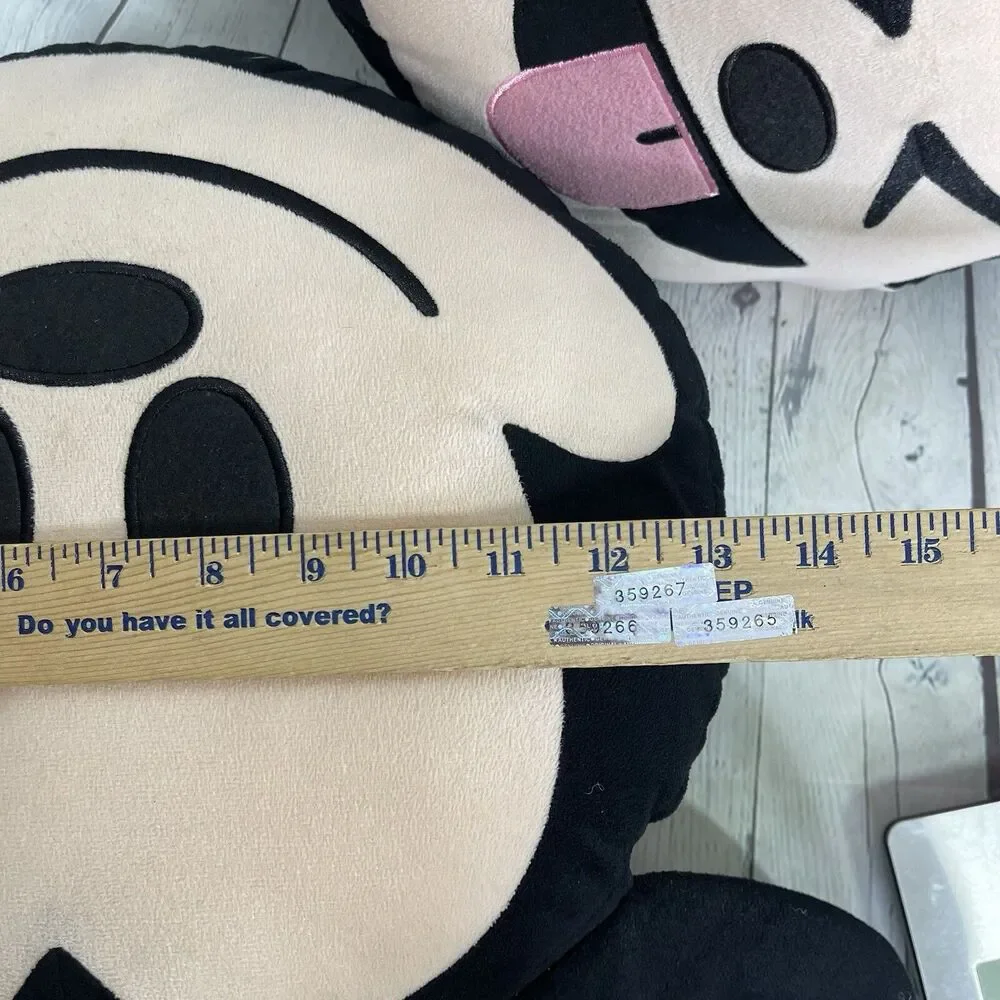 Minnie Mickey Mouse Emoji Pillow Plush Decoration Set Bedding Decor Lot Of 2